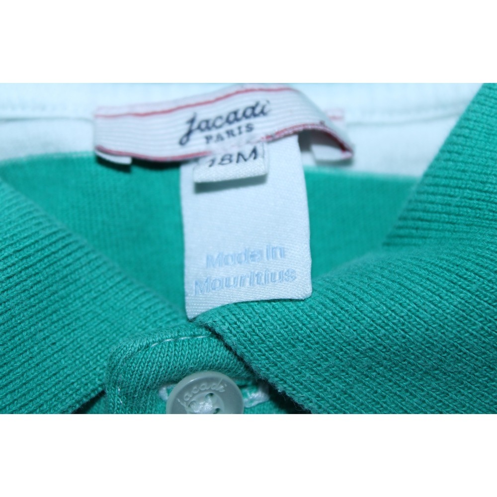 Jacadi Kids 18 Months Green White Striped Polo Shirt - Picture 6 of 10